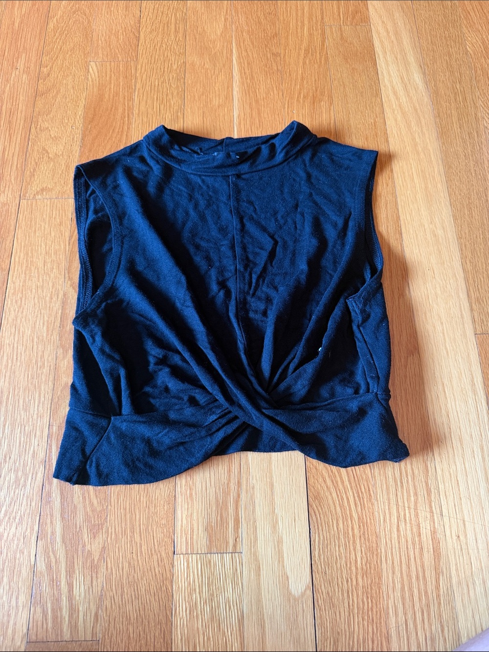 Topshop Black Twist-Front Sleeveless Tank